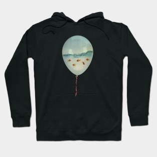 Goldfish floating in a balloon Hoodie